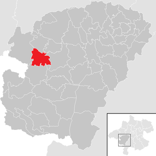 Lage der Gemeinde Frankenmarkt im Bezirk  Vöcklabruck (anklickbare Karte)