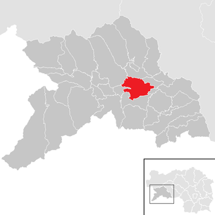 Lage der Gemeinde Frojach-Katsch im Bezirk Murau (anklickbare Karte)