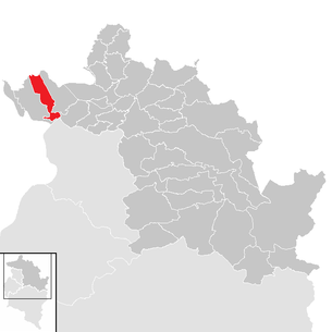 Lage der Gemeinde Fußach im Bezirk Bregenz (anklickbare Karte)