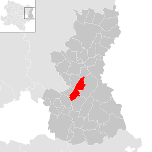 Lage der Gemeinde Gänserndorf im Bezirk Gänserndorf (anklickbare Karte)