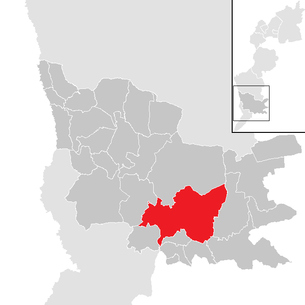 Lage der Gemeinde Güssing im Bezirk Güssing (anklickbare Karte)