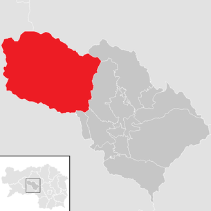 Lage der Gemeinde Gaal im Bezirk Knittelfeld (anklickbare Karte)