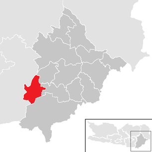 Lage der Gemeinde Gallizien im Bezirk Völkermarkt (anklickbare Karte)