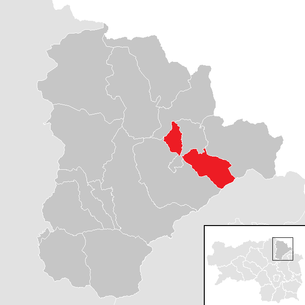 Lage der Gemeinde Ganz (Steiermark) im Bezirk Mürzzuschlag (anklickbare Karte)