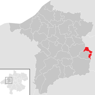 Lage der Gemeinde Geiersberg im Bezirk Ried im Innkreis (anklickbare Karte)