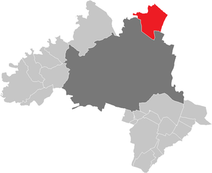 Lage der Gemeinde Gerasdorf bei Wien im Bezirk Wien-Umgebung (anklickbare Karte)