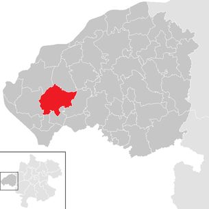 Lage der Gemeinde Geretsberg im Bezirk Braunau am Inn (anklickbare Karte)
