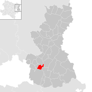 Lage der Gemeinde Glinzendorf im Bezirk Gänserndorf (anklickbare Karte)