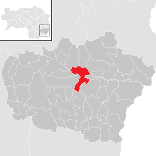 Lage der Gemeinde Gniebing-Weißenbach im Bezirk Feldbach (anklickbare Karte)