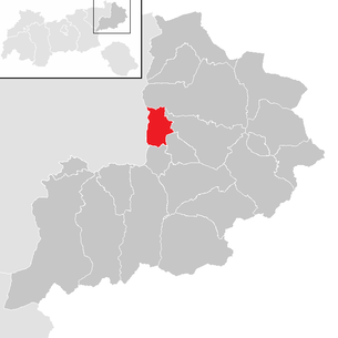 Lage der Gemeinde Going am Wilden Kaiser im Bezirk Kitzbühel (anklickbare Karte)