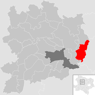 Lage der Gemeinde Grafenegg im Bezirk Krems-Land (anklickbare Karte)