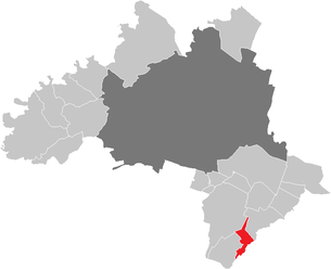 Lage der Gemeinde Gramatneusiedl im Bezirk Wien-Umgebung (anklickbare Karte)
