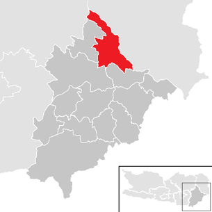Lage der Gemeinde Griffen im Bezirk Völkermarkt (anklickbare Karte)