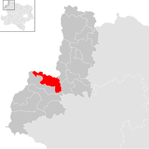 Lage der Gemeinde Großdietmanns im Bezirk Gmünd (anklickbare Karte)