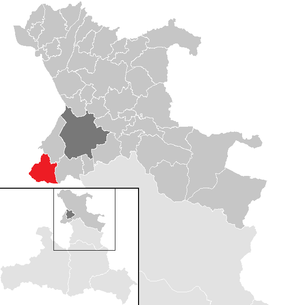 Lage der Gemeinde Großgmain im Bezirk St. Johann im Pongau (anklickbare Karte)