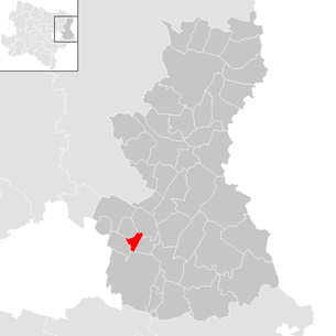 Lage der Gemeinde Großhofen im Bezirk Gänserndorf (anklickbare Karte)