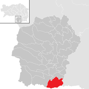 Lage der Gemeinde Großradl im Bezirk Deutschlandsberg (anklickbare Karte)