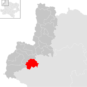 Lage der Gemeinde Großschönau (Niederösterreich) im Bezirk Gmünd (anklickbare Karte)