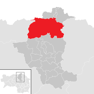 Lage der Gemeinde Gußwerk im Bezirk Bruck an der Mur (anklickbare Karte)