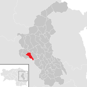 Lage der Gemeinde Gutenberg an der Raabklamm im Bezirk Weiz (anklickbare Karte)