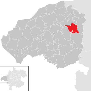 Lage der Gemeinde Höhnhart im Bezirk Braunau am Inn (anklickbare Karte)