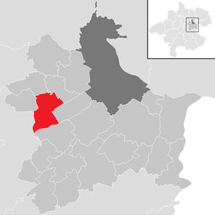 Lage der Gemeinde Hörsching im Bezirk Linz-Land (anklickbare Karte)