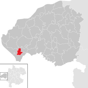 Lage der Gemeinde Haigermoos im Bezirk Braunau am Inn (anklickbare Karte)