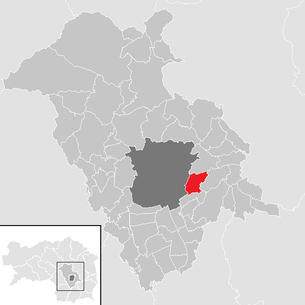 Lage der Gemeinde Hart bei Graz im Bezirk Graz-Umgebung (anklickbare Karte)