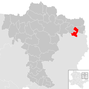 Lage der Gemeinde Hausbrunn im Bezirk Mistelbach (anklickbare Karte)