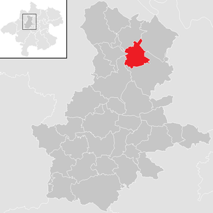 Lage der Gemeinde Heiligenberg (Oberösterreich) im Bezirk Grieskirchen (anklickbare Karte)