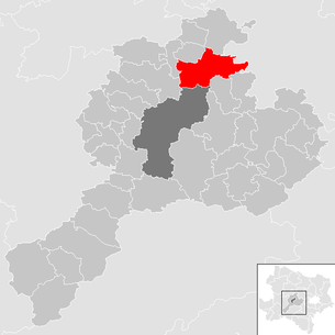 Lage der Gemeinde Herzogenburg im Bezirk Sankt Pölten-Land (anklickbare Karte)