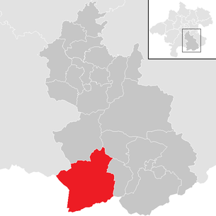 Lage der Gemeinde Hinterstoder im Bezirk Kirchdorf an der Krems (anklickbare Karte)