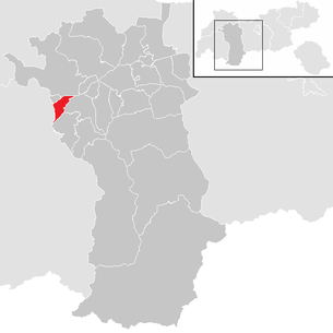 Lage der Gemeinde Imsterberg im Bezirk Imst (anklickbare Karte)
