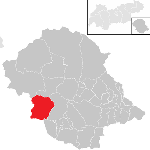 Lage der Gemeinde Innervillgraten im Bezirk Lienz (anklickbare Karte)