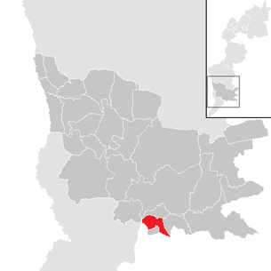 Lage der Gemeinde Inzenhof (Burgenland) im Bezirk Güssing (anklickbare Karte)