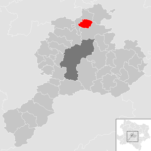 Lage der Gemeinde Inzersdorf-Getzersdorf im Bezirk Sankt Pölten-Land (anklickbare Karte)