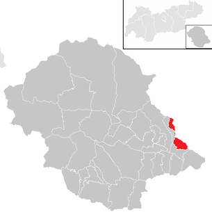 Lage der Gemeinde Iselsberg-Stronach im Bezirk Lienz (anklickbare Karte)