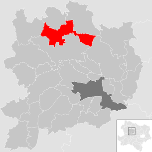 Lage der Gemeinde Jaidhof im Bezirk Krems-Land (anklickbare Karte)