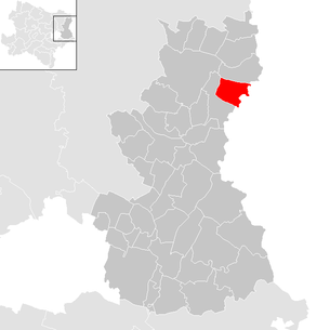 Lage der Gemeinde Jedenspeigen im Bezirk Gänserndorf (anklickbare Karte)