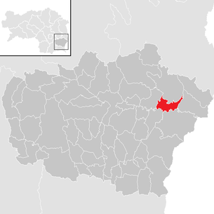 Lage der Gemeinde Johnsdorf-Brunn im Bezirk Feldbach (anklickbare Karte)