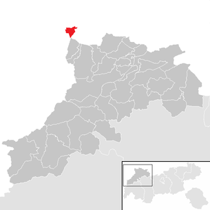 Lage der Gemeinde Jungholz im Bezirk Reutte (anklickbare Karte)