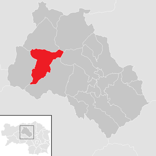 Lage der Gemeinde Kalwang im Bezirk Leoben (anklickbare Karte)