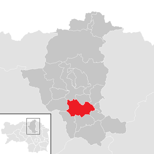 Lage der Gemeinde Kapfenberg im Bezirk Bruck an der Mur (anklickbare Karte)