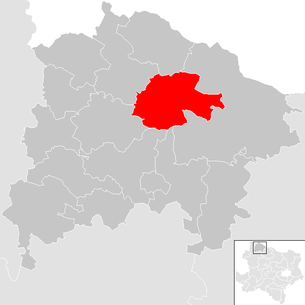 Lage der Gemeinde Karlstein an der Thaya im Bezirk  Waidhofen an der Thaya (anklickbare Karte)