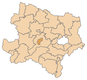 Lage des Bezirks St. Pölten im Bundesland Niederösterreich (anklickbare Karte)