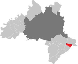 Lage der Gemeinde Klein-Neusiedl im Bezirk Wien-Umgebung (anklickbare Karte)