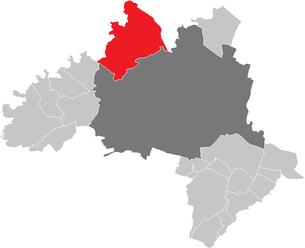 Lage der Gemeinde Klosterneuburg im Bezirk Wien-Umgebung (anklickbare Karte)