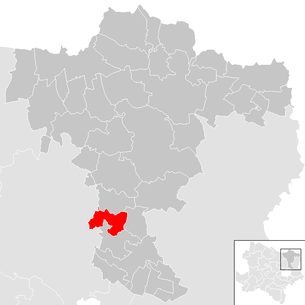 Lage der Gemeinde Kreuttal im Bezirk Mistelbach (anklickbare Karte)