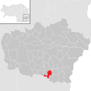 Lage der Gemeinde Krusdorf im Bezirk Feldbach (anklickbare Karte)