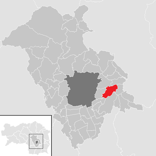 Lage der Gemeinde Laßnitzhöhe im Bezirk Graz-Umgebung (anklickbare Karte)